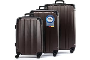 FERGÉ Juego 3 Maletas rigidas QUÉBEC Equipaje de Viaje Dura Trolley Set con 4 Ruedas giratorias (360)