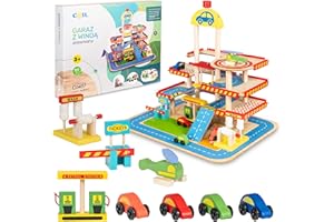 COIL Garage de jeu en bois pour voiture