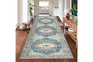 Hafaa Carpets Runners for Hallway Non-Slip 80x300 Large Washable Traditional Pattern Rug – Easy to Clean Floor Carpet Bedroom Rugs (Regal)