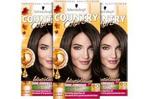 Country Colors Intensiv-Tönung 80 Arabia Schwarzbraun (3 x 123ml), Stufe 2, temporäre Haarfarbe für intensive Ergebnisse, Coloration hält bis zu 8 Wochen, ohne Ammoniak