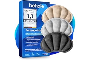 BEHALE - Premium Fersenpolster Schuhe mit 3M Kleber – 3 Paar hautfreundliche Anti-Rutsch Einlagen, Fersenschutz & Fersenkissen gegen Blasen inkl. Abstandspads – Schuhe bis 1 Größe verkleinern