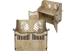 Hoofly Hobby Horse Écurie Murale - Accessoire Pratique pour Hobby Horse avec Portes, Espace de Rangement et Crochets/Écurie idéale pour Hobby Horsing 2 Chevaux