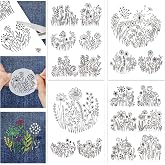 Lot 4 Feuilles Stabilisateur Broderie Soluble Dans L'Eau - Motifs Pré-Imprimés - Autocollant Pour Tissu - 9