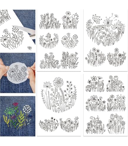 Set Ricamo Principianti AHANDMAKER Set Di Segnalibri Da Ricamo, Pianta Floreale Timbrato Segnalibro Ricamo Per Principianti Adulti Fai Da Te Kit Punto Croce Contato Con Ago Carte Di Ghianda Istruzioni Kit Punto - 3