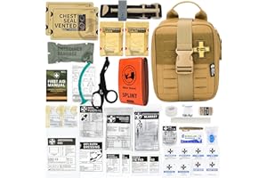 RHINO RESCUE IFAK Kit de Premiers Secours Molle pour Voiture, Maison, Voyage, Randonnée (Coyote PRO)