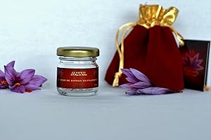 LE SAFRAN L'OR ROUGE DES ARDENNES SAFRAN FRANCAIS EN FILAMENTS, 0.05GR, 2018, certifié BIO, Médaille d'argent SIA 2019, DIRECT PRODUCTEUR. Dosage pour 5personnes
