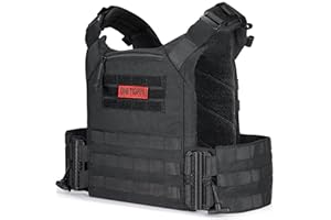OneTigris FYR Gilet Tactique Airsoft Gilet Porte Plaque - Réglable et Respirant - Gilet par Balle pour Paintball Police
