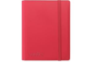 Vault X 9-kieszeniowy segregator na karty kolekcjonerskie, 360 kart, wysokiej jakości materiał Exo-Tec, 20 stron bocznie ładowanych, folder na gry kolekcjonerskie, sportowe, TCG (Czerwony)