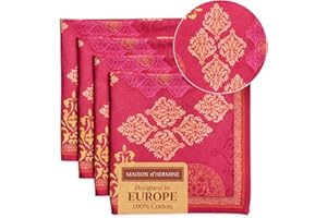 Maison d' Hermine Stoffservietten 4er Set aus 100% Baumwolle Wiederverwendbare Stoffservietten Weihnachten Herbst und Alltag Waschbare für Esstisch oder Hochzeit (Versailles, 45 x 45 cm)