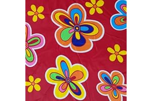 Panini Tessuti, Tessuti Carnevale Varie Fantasie. Venduto al Mezzo Metro, 1 qtà = 50 cm; 2 qtà = 100 cm. Abbigliamento, Travestimenti, Festa in Maschera, Party, Accessori, Cosplay(Fiori Colorati)