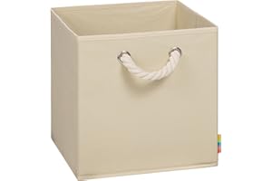 Storanda | Aufbewahrungsbox LEO | Faltbox mit Kordel | 30x30x30 cm | Natur