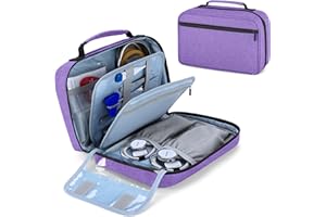 Damero Estuche de Transporte para 2 Estetoscopios, Estuche para Estetoscopio Portátil compatible con el Estetoscopio Littmann/ADC/Omron de 3M y Accesorios de Enfermería, Púrpura