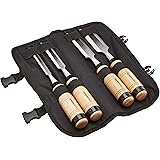 Amazon Basics 4-Piece Wood Chisel Set - 1/2-Inch (13 mm) to 1-1/4-Inch (32 mm), Wooden Handle
