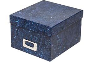 HAMPTON FRAMES Coffret de rangement de photos The Photo Album Company - ALBOX57BLUE - Rigide -13 x 18 cm - Effet marbre - Bleu profond - Boîte cadeau