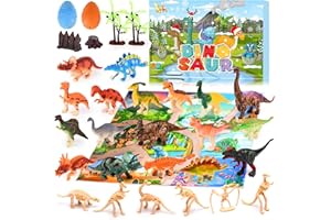 PIIDUOO Adventskalender Dinosaurier 2023 Kinder Weihnachtskalender - Dino Figuren Spielzeug Weihnachten Geschenke für Jungen 3-12 Jahre