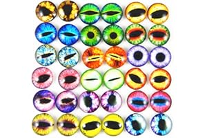 Julie Wang 10mm 100pcs Mixed Style Dragon Eyes Round time gem Cover Glass Cabochon Dome Jewelry Finding Cameo Pendant Settings