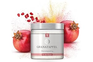 LoWell® 500 g de exfoliante corporal de sal marina para la ducha y la sauna - Exfoliación con aceite de jojoba para cuidar la piel - Exfoliante corporal - Granada