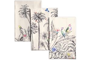 Maison d' Hermine Kitchen Towels Set of 3 100% Cotton 70 CM x 50 CM Reusable Cloth Tea Dish Towels Absorbent with Hanging Loop for Kitchen Dining Christmas Decorations (Amazonia)