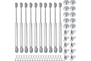 Stolmet Gasdruckfeder Gasdruckdämpfer 60N 10 Stück Komplettset Mit Befestigungselementen Möbel Dämpfer Für Schranktüren Gasfeder Stahl Kunststoff Grau