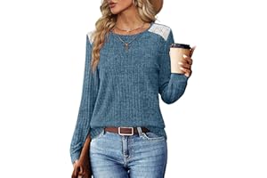 Sampeel Ladies Long Sleeve Tops Symmetrical Button Down Collar Split Ladies Lightweight Jumpers