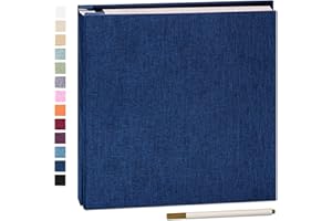 Yopih Selbstklebende 10x15 Fotoalbum Einkleben und zum Selbstgestalten Groß leinen Photoalbum mit 40 weißen Seiten, Hochzeit Jahrestag Geburtstag Geschenke, mit einem Kugelschreiber, 28x27cm