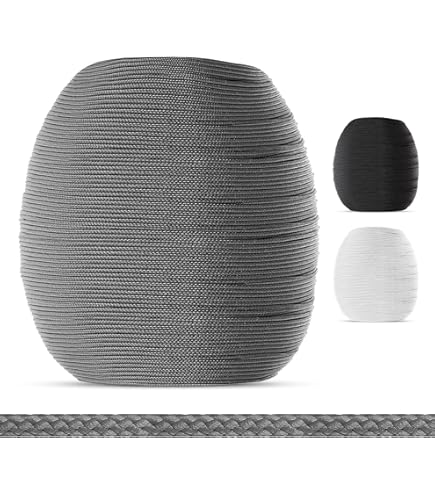 Trimming Shop 3 mm breed wit nylon gevlochten koord voor het maken van kleding, doe-het-zelf accessoires, tuinplant en ambachten, aluminium blinde schaduw, 1 meter
