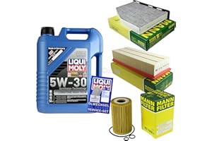 DIEDERICHS QR-PARTS 69372484 Filter Set Inspektionspaket 5 Liter Motoröl Longtime High Tech 5W-30 MANN-FILTER Innenraumfilter Luftfilter Ölfilter