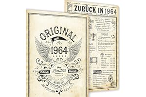 mojoliving 59 Geburtstag Deko Geschenk | personalisierte Jahrgang 1964 Geburtstag Poster | Geschenk 59 Geburtstag Frau & Geschenk 59 Geburtstag Mann | 1964 Geburtstag Zeitung | Geburstagsjahr 1964