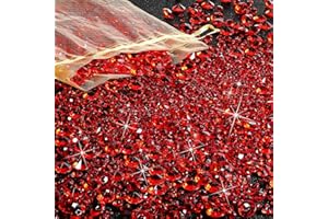GEFIRE 4000 Pz Rosso Strass Cristalli Decorativi Pietre Decorative Pietre Preziose Colorate Pietre Preziose e Cristalli per Matrimoni, Feste, Addii al Nubilato, Centrotavola e Riempitivi (3/6/10mm)