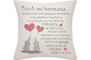 Bommex Regalo de Hermana de Hermano Funda de Cojín para Hermana Mayor Hermana Pequeña Regalo de Cumpleaños Regalo de Graduación Regalo de Despedida (Hermana)