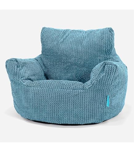 Lounge Pug Poltroncina A Sacco Per Bambini 1-3 Anni - Velluto A Coste Rosa Cipria Con Perle Supreme-X