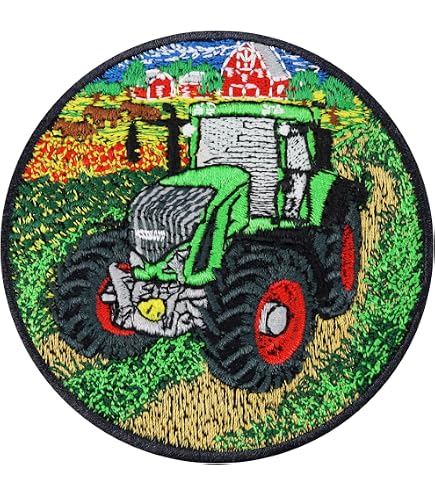 Écusson Thermocollant Tracteur Pour Enfants - 80x80mm, Broderie Qualité, Lavable 60°C, Pour Vêtements Ou Sacs - 12