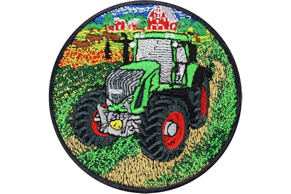 Écusson Thermocollant Patch TRACTEUR pour enfants | Cadeau d'anniversaire pour enfants | Jouet de véhicule | 80x80mm