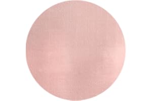 MIAS TEPPICHE Mia's Teppiche Olivia Alfombra de salón, Rosa, 120 x 120 cm, Redonda, Moderna, Suave, Monocolor, mullida, Pelo Corto (19 mm), Antideslizante, Lavable hasta 30 Grados, 100% poliéster, 15 cm