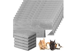 Panelee 10 Mantas de Cobayas Impermeables Alfombra de Jaula Absorbente Lavable de Mascota Almohadilla de Orina Reutilizable de Animal Pequeño Cubierta Forro Cama Dormir (Gris, 22 x 47 Pulgadas)