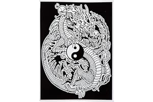 Colorvelvet - Quadro 35 x 47 in velluto da colorare - Dragone Yin e Yang - L125
