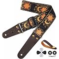 Nefelibata Sangle de guitare, pour guitare basse, électrique et acoustique, bouton de sangle, boucles de sangle et médiators
