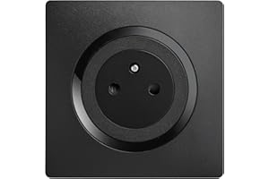 DEBFLEX - Casual Evo - Prise Électrique 2P+T - Prise Murale 16A Complète Avec Puits Affleurant - Plastique - Installation Encastrée - Noire - 76 x 76 x 38 mm