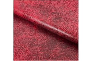 THEFABRICTRADE Chester Grained Faux Leather Fabric Fire Retardant Leatherette Upholstery Waterproof Heavy Duty Leathercloth Material (1 Metre (100cm x 140cm), Dark Red)