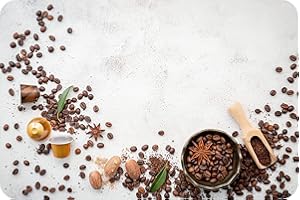 Coffee Beans - Glass Worktop Saver/Protector | Kitchen Cutting Board - by Pearl Glass (60 x 40cm)