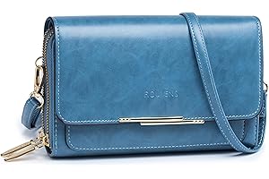 Roulens Borse a Tracolla da Donna,Piccola Borsa per Telefono a Tracolla per Donna con 2 Scomparti Capienti,Borsa Mano PU Pelle Sintetica con Slot per Carte di Credito Cinturino