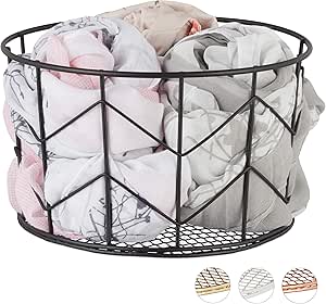 Relaxdays Drahtkorb Rund Vintage Design Aufbewahrung Kleidung Accessoires Deko Korb Metall 21 5 Cm Schwarz Amazon De Kuche Haushalt