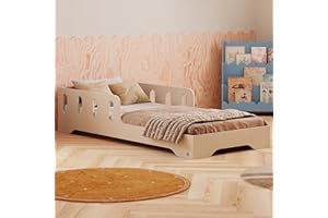 smartwood Letto Montessori Bambini 90x190 - Letto Singolo Color Cachemire in Legno FSC con Sponda Anticaduta e Doghe Flessibili, portata 230 kg - Per Bambino e Bambina - Montaggio semplice - TILA 6