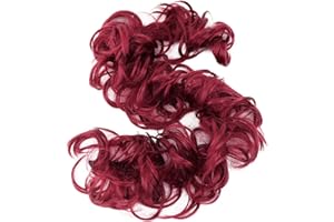 CAISHA by PRETTYSHOP XXL Hairpiece Scrunchy Updo Bridal Hairstyle Voluminous Curly Messy Bun Intense Red HW29
