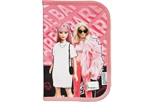 Scooli BABI0445 Trousse d'écolier Barbie remplie - Trousse complète avec des stylos de qualité et Plus - Trousse Scolaire Tout-en-Un - Pratique pour l'école - pour Les Filles à partir de 6 Ans