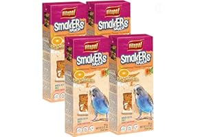 Vitapol Smakers® Parrot Treat Sticks – Variety of Snacks for Budgies, Cockatiels & Large Parrots | Natural Fruit, Egg, Honey, Seed | Vitamin-Rich Snacks, Health & Plumage Support (Orange, 90g)