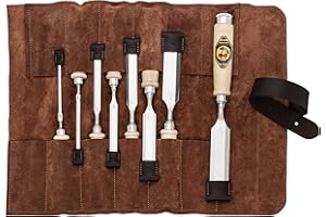 KIRSCHEN Juego de cinceles – Juego de 8 cinceles (4, 6, 10, 12, 16, 20, 26, 30 mm) y funda de gamuza, juego de 8 piezas