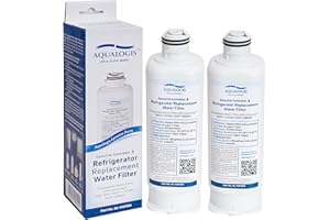 Aqualogis Filtre à eau pour réfrigérateur compatible avec Samsung DA97-17376B, DA97-08006C, HAF-QIN, HAF-QIN/EXP (lot de 2)