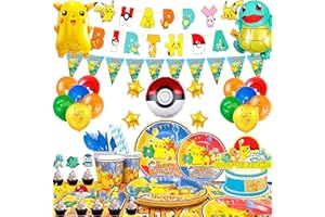 FRUITFUL PARTY Cartoon Geburtstag Party Set,138pcs Cartoon Party Deko&Geschirr-Cartoon Luftballon&Cartoon Party Teller und Becher etc Kindergeburtstag Party Zubehör