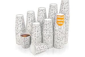 CUPCUP 150 Gobelets Carton pour Café à Emporter - Tasse Café 360ml pour Servir le Café, le Thé, des Boissons Chaudes et Froides